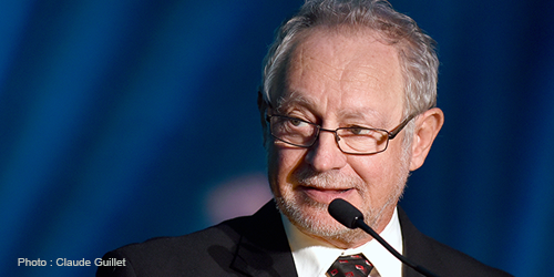 Claude Ménard, président du RPCU de 2007 à 2020, photographié lors de la soirée hommage des Prix RPCU de l’Excellence le 17 octobre 2019 à l’Hôtel Universel à Rivière-du-Loup dans le cadre du congrès annuel du RPCU.