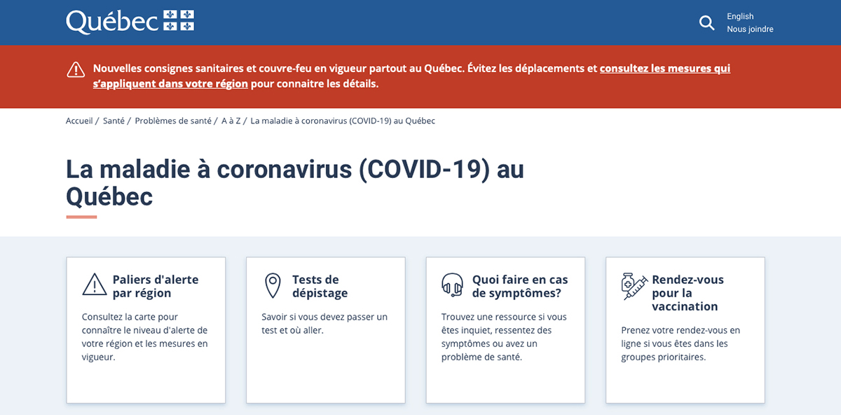 La maladie à coronavirus (Covid-19) au Québec